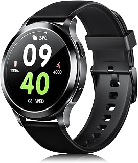 Smart Watch Bluetooth Call (Answer/Make Call), 1.45'' Touch Screen IP68 Waterproof Fitness Tracker with 100+ Sports Modes, Smart Watches for Men Women Android and iOS iPhone Compatible, Black