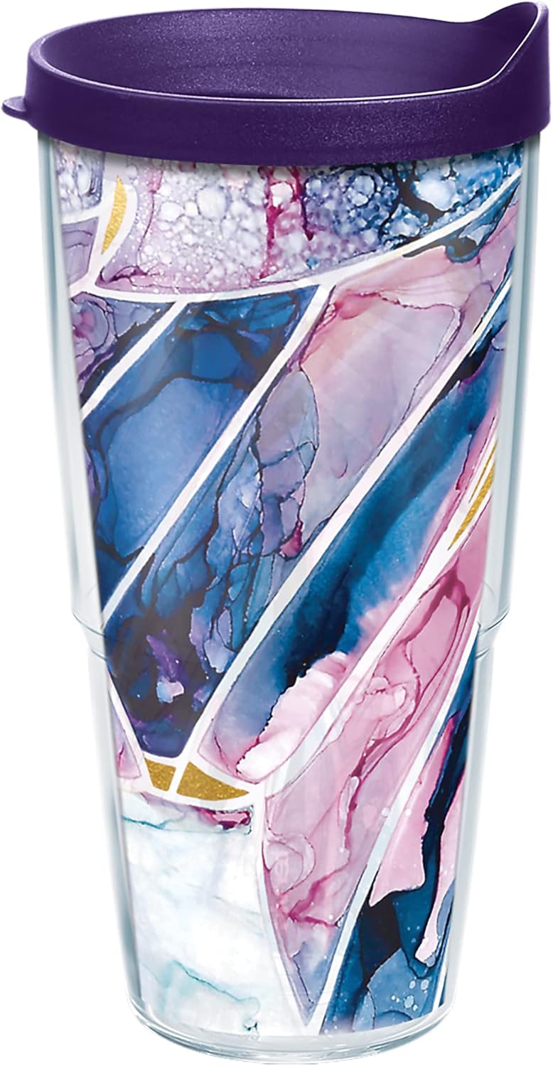 Tervis Inkreel Butterfly Wing Made in USA Double Walled Insulated Tumbler Travel Cup Keeps Drinks Cold & Hot, 24oz, Classic