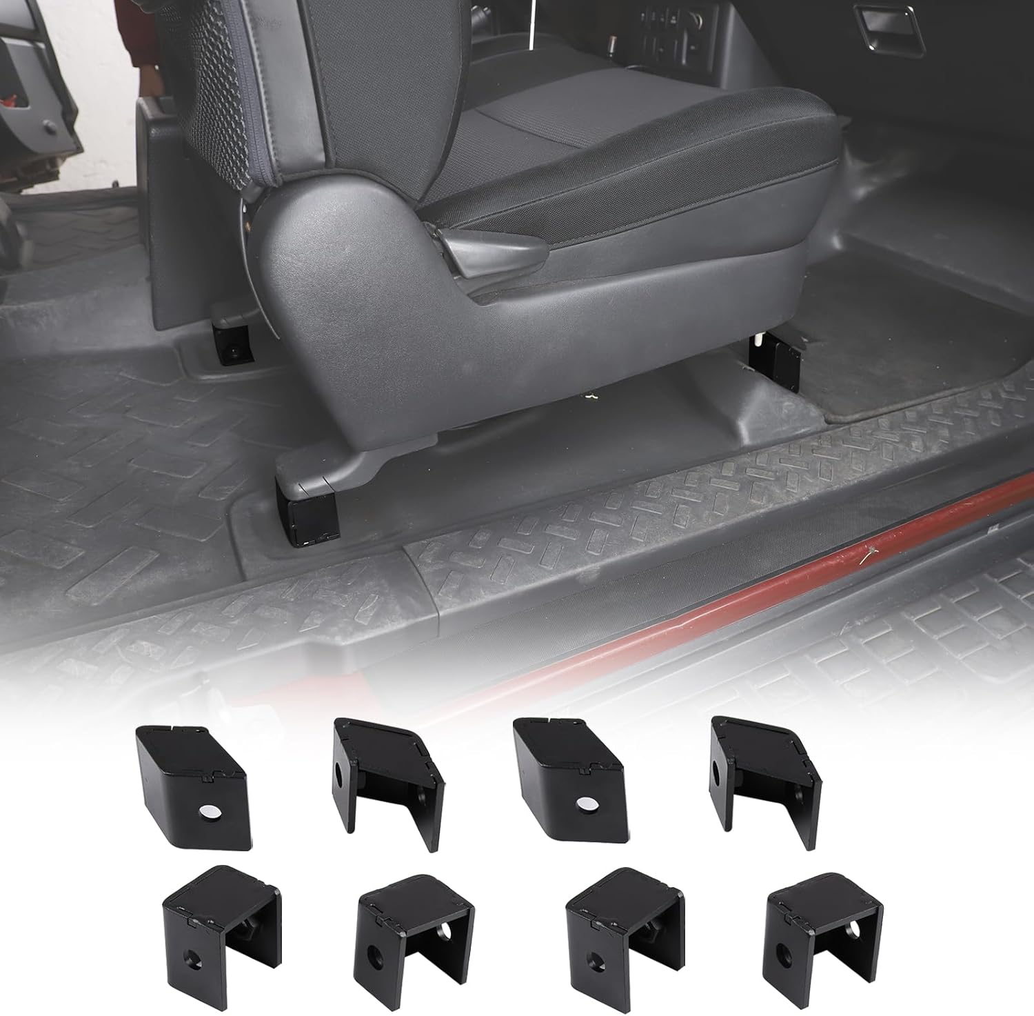 Front Seat Spacer Compatible with Toyota FJ Cruiser 2007-2021, Adjustable Driver and Passenger Seat Recline Kit, Car Front Seat Riser Lift Kit to Improve Driving View, 8Pcs