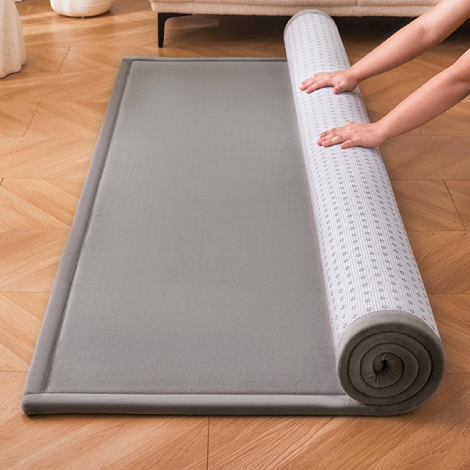 Krabbelmatte Baby Faltbar 150x200cm, Spielmatte Baby Samtmatte | mit Korallen Samt & Memory Foam, Rutschfeste Krabbelteppich für Babyzimmer, Tatami Matte für Kleinkinder Tummy Time