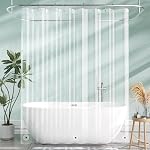 AmazerBath Linge de douche claire, 72x72 Linge de douche en plastique, étanche PEVA Rideaux de douche Linge de douche, mignons rideaux de douche léger pour salle de bains avec aimants et 12 Trous en métal grommet résistants à la rouille