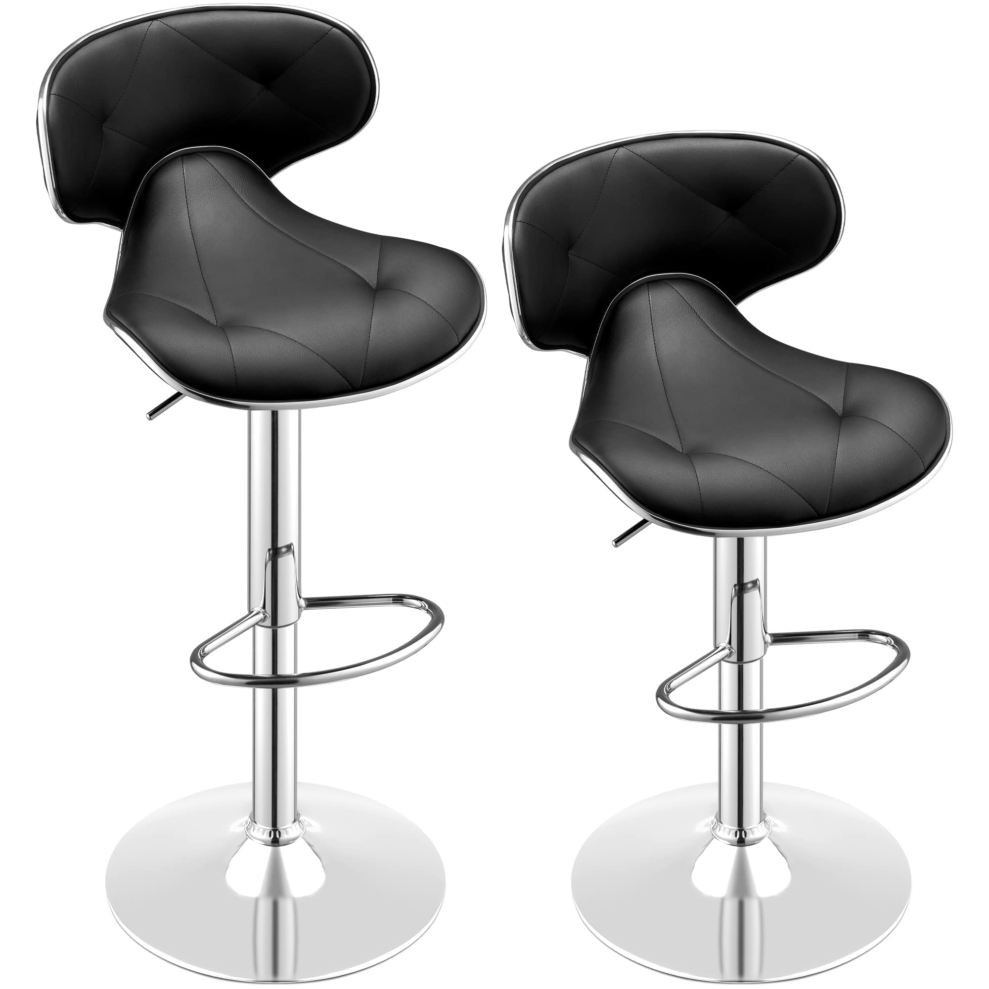 SIMFLAG Bar Stools Set of 2, Swivel Bar Stools with Backs, 360Lbs