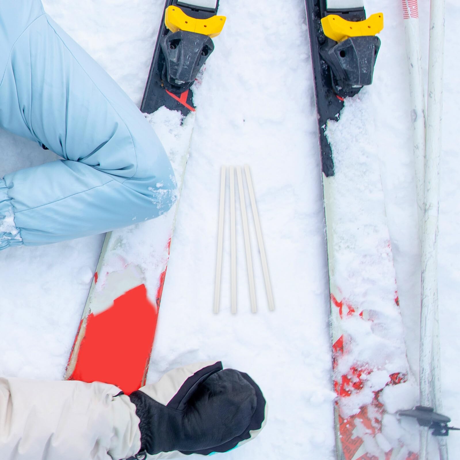 GARVALON Kit 4 Bastoncini di Cera per Riparazione Base Snowboard, Attrezzatura per Manutenzione Sciolina Sport Invernali, Utensili per Base Snowboard per Riparazioni Rapide e Scorrevolezza