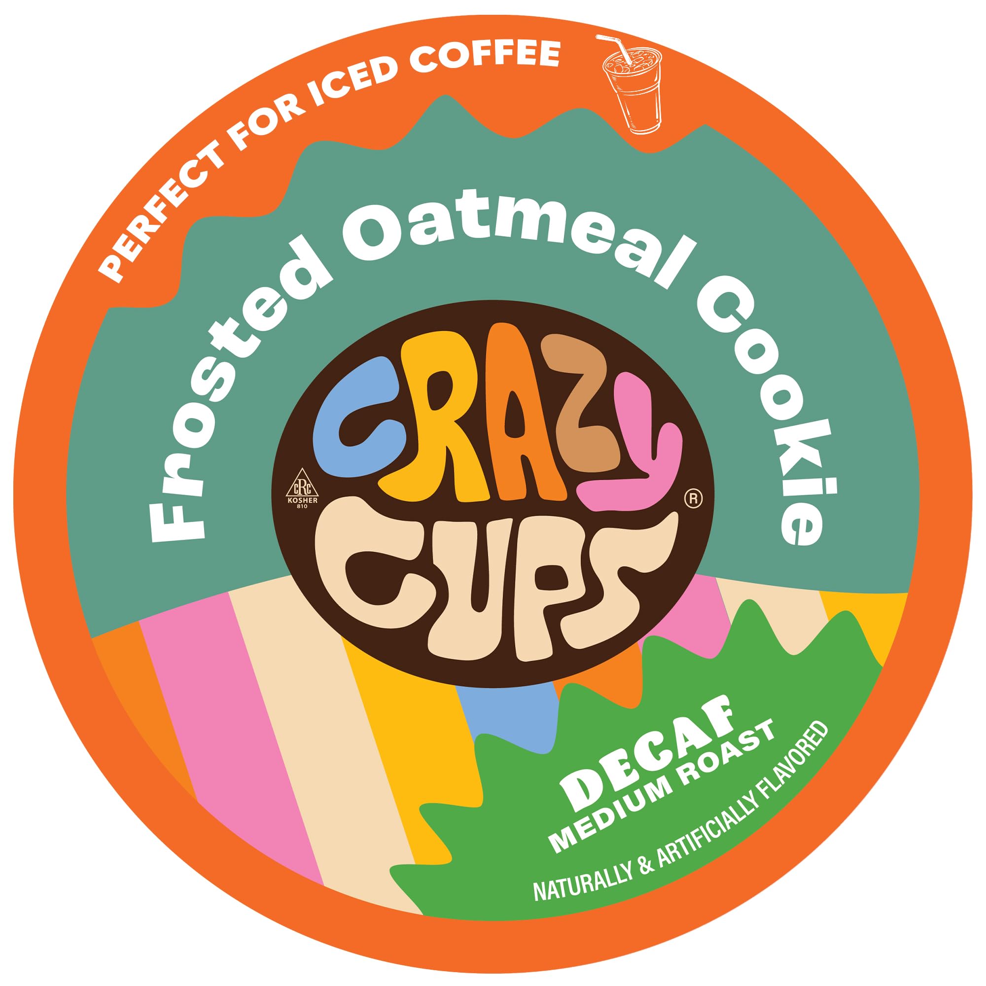 Crazy Cups Flavored Single-Serve Coffee for Keurig K-Cups Machines, Decaf Frosted Oatmeal Cookie, 22 Pods per Box