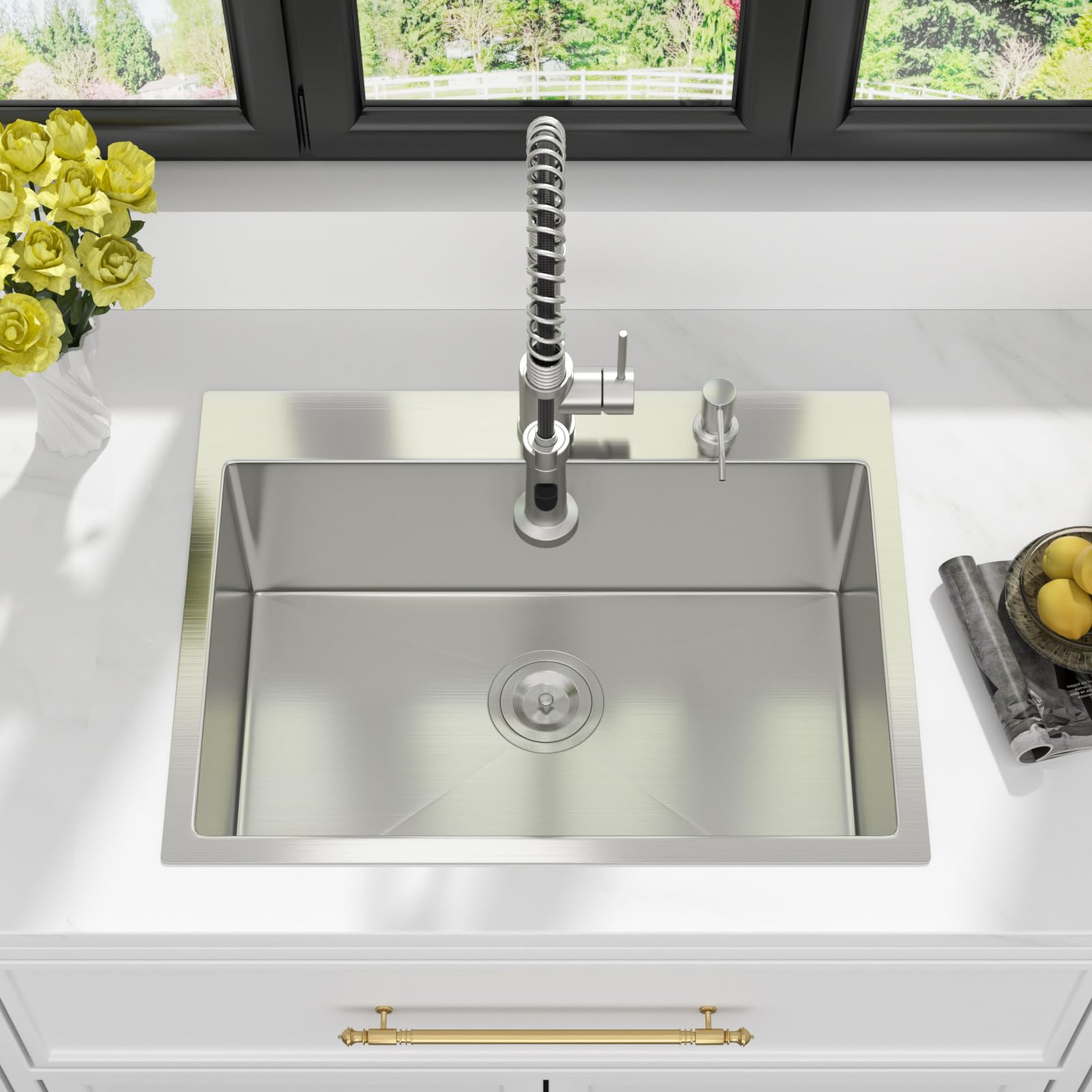 Kichae 24 x 18 Drop In Kitchen Sink Stainless Steel 16 Gauge
