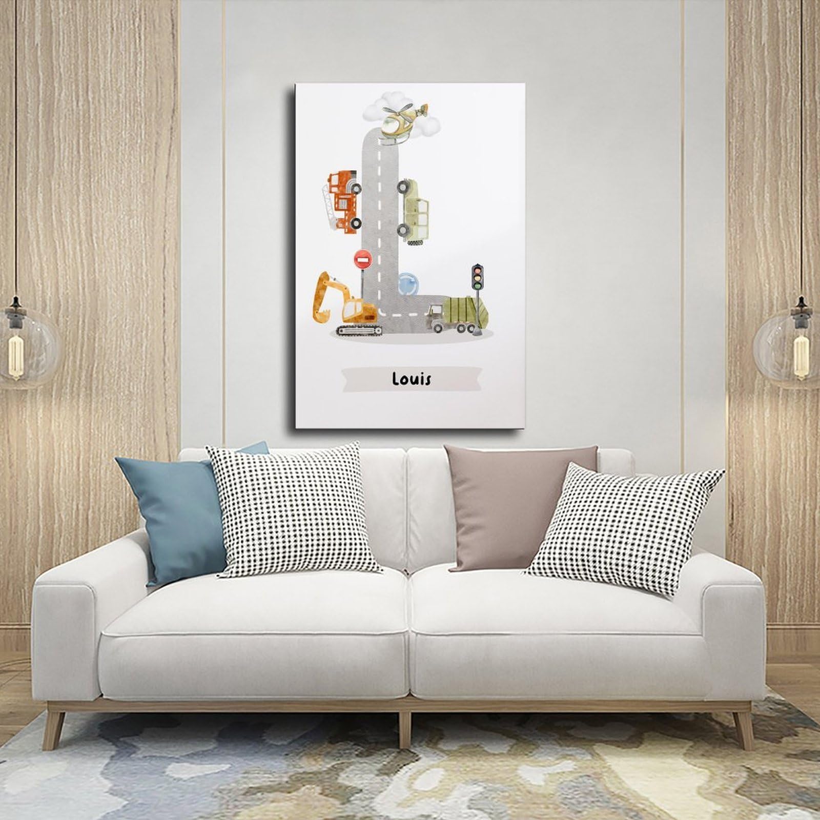 Poster sur toile à thèmes éducatifs Alphabet de A à Z (3) - Décoration pour chambre à coucher, bureau, chambre - Cadeau - 50 x 75 cm