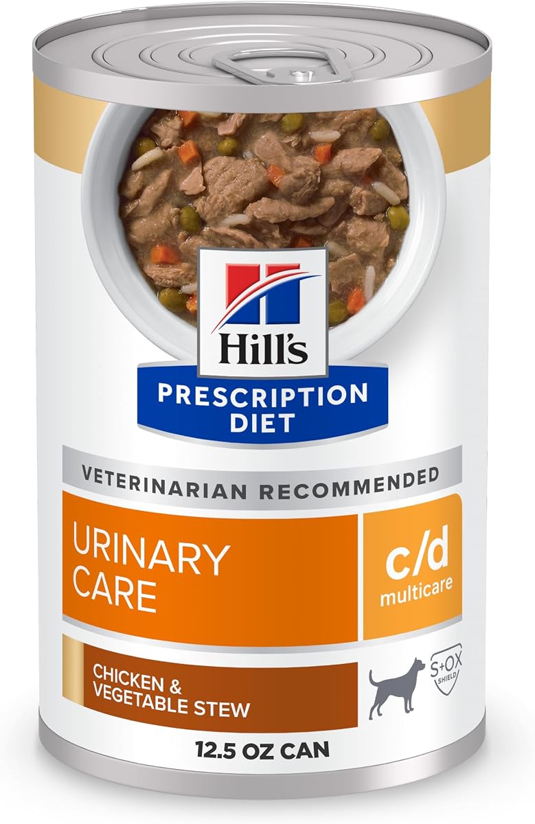 c/d Multicare Urinary Care Wet Dog Food | #1 Veterinarian Recommended, Chicken & Vegetable Stew, 12.5 oz. Cans, 12-Pack