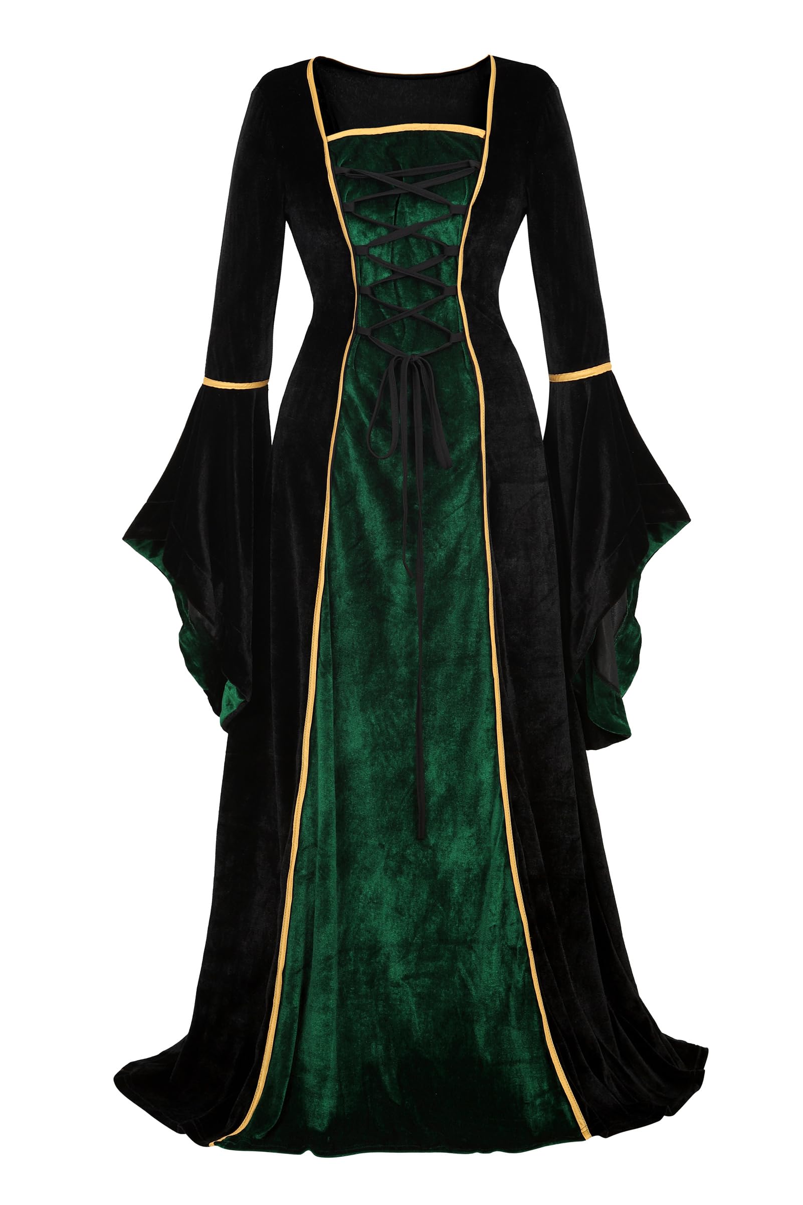 Parlsdy Renaissance Costume Women Velvet Irish Dress Medieval Witch Costumes Victorian Faire Costumes