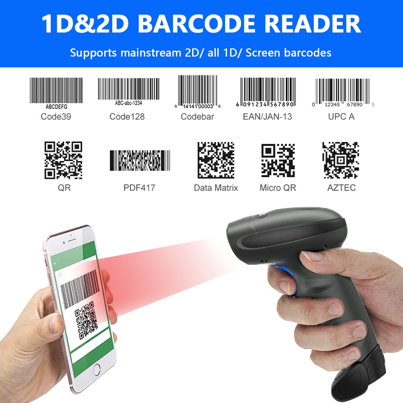 Amazon.com : LENVII C300 Wired 2D Barcode Scanner with Stand