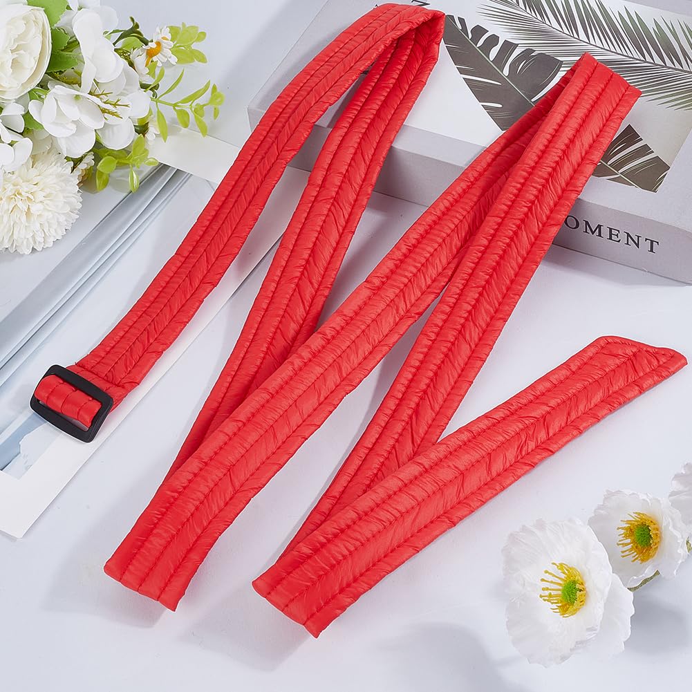 GORGECRAFT Cinturón De Algodón Acolchado Rojo De 1.8m Para Mujer Cinturón De Tela Para Abrigo De Plumas Cinturón De Tela Con Hebilla Ajustable Cinturón De Repuesto Para Túnicas Cinturón Con Nudo