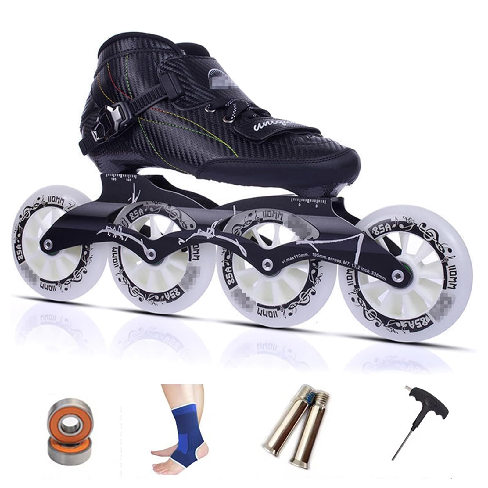 Patines En Linea Adulto, Patines De Velocidad Profesional De Fibra De Carbono para Exteriores, Patines 4 Ruedas Adulto Hombre Y Mujer, Unisex