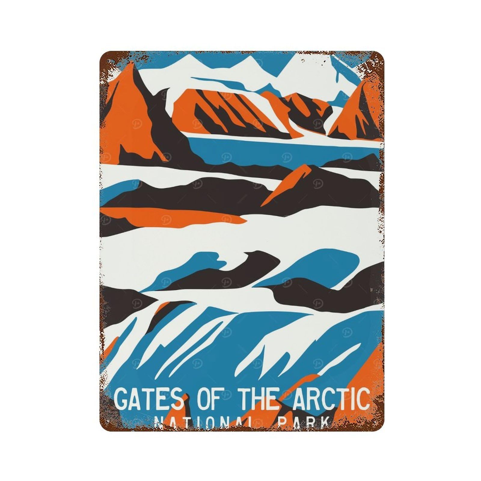 Gates of The Arctic Art Decorative Tin Sign 15.7"x11.8", Shabby Chic Decor for Garage, Pub Or Kitchen