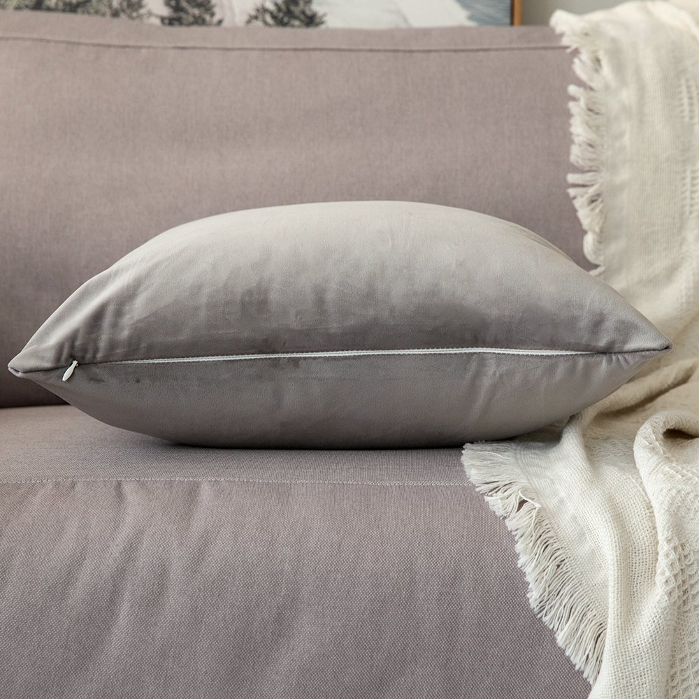 MIULEE Federe Cuscini Arredo Divano Copricuscini Soggiorno Federe Arredamento Casa Moderni Elegante Morbido Resistente in Velluto con la Cerniera Invisibile 2 Pezzi Nero 40X40 CM
