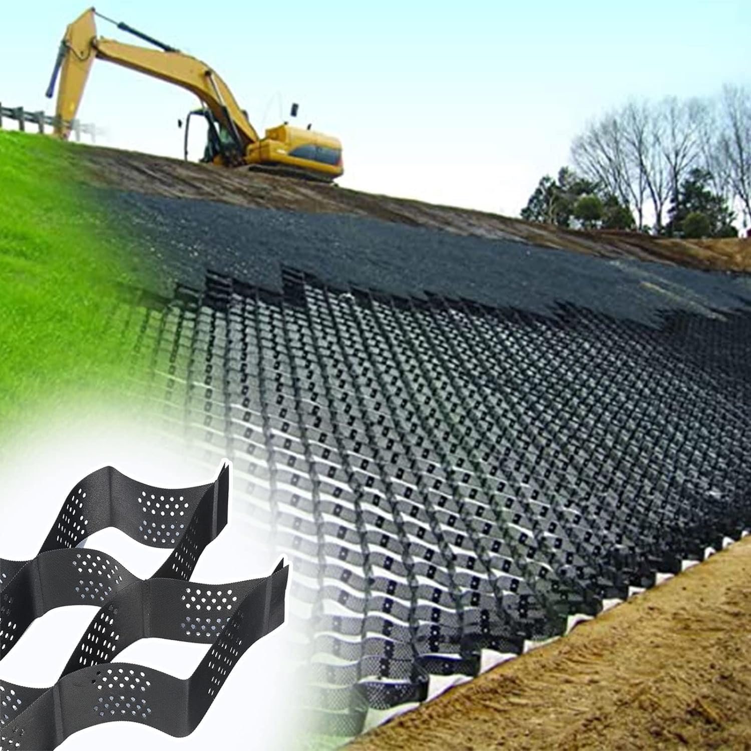 Bloc de sol stabilisateur de gravier 4m x 6m contre l'affaissement des terrains lourds