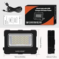 MEIKEE 80W LED Munkalámpa 12000 mAh Akkumulátorral - 4 Világítási Mód, 5 Fényerőszint, USB/Napelemes Töltés, Mágneses, Kempingezéshez, Szere 7
