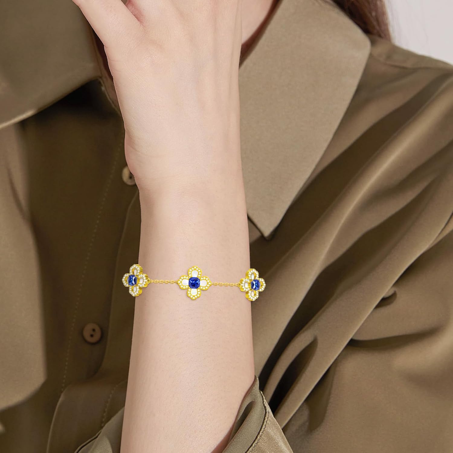 Lucky Four Leaf Bracelets - Silver & 18K Gold Four Leaf Bracelets for Women - Lover, Birthday, Graduation & Holiday Gifts - Image 6