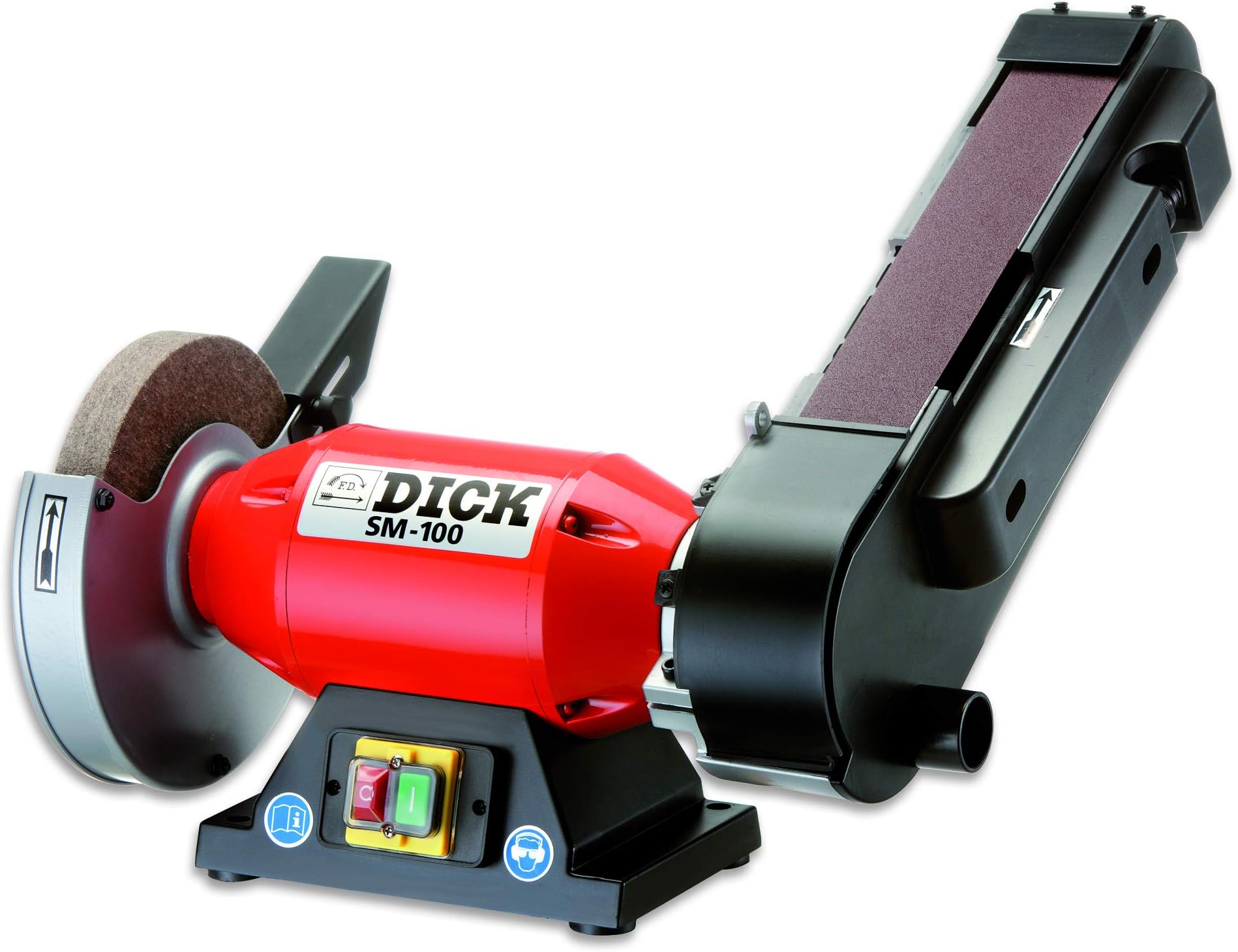 DICK F.Dick Belt Sander SM-100, AC SANDER for all knife types, 230V, Includes Polishing Scheibe & Absaugstutzen