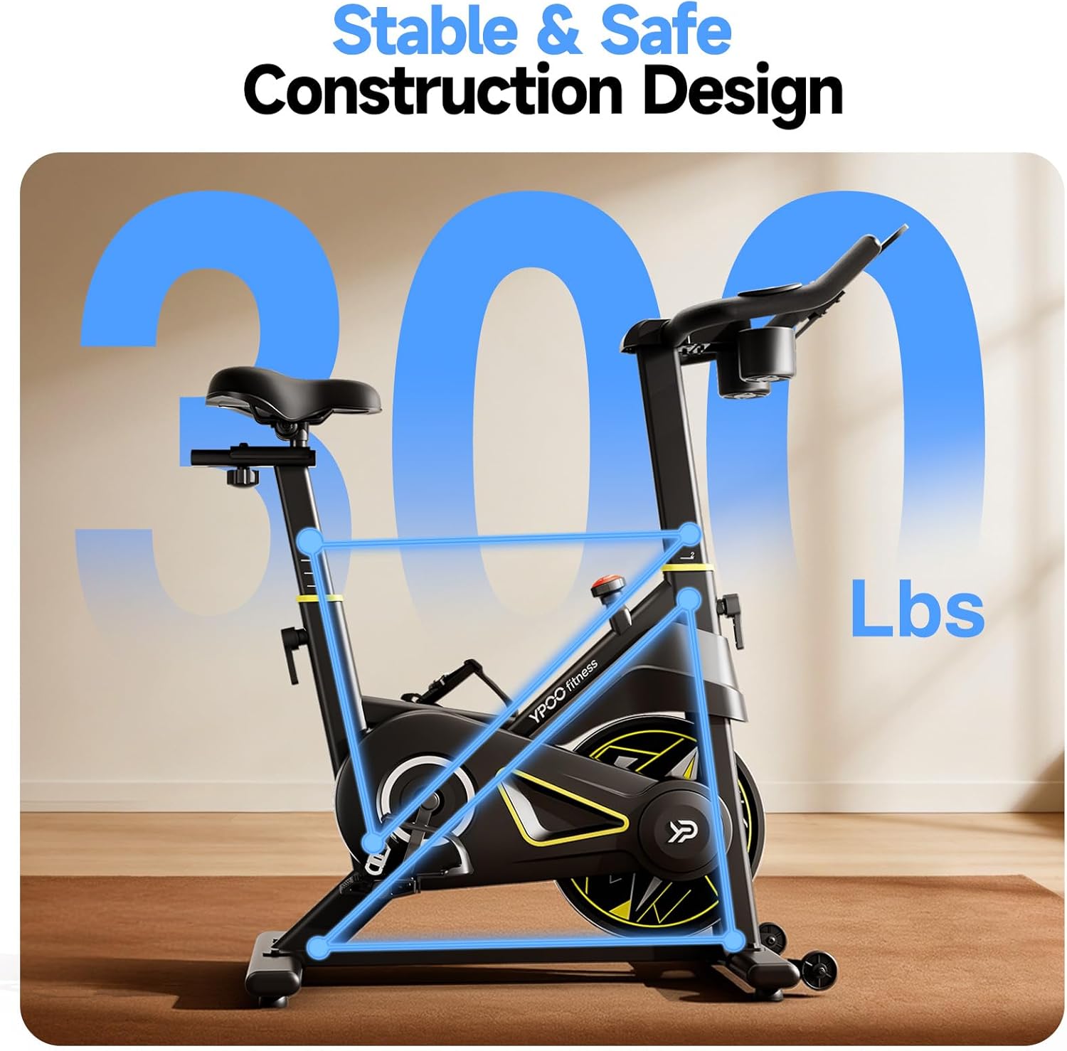 Exercise Bike, Adjustable Magnetic Resistance Stationary Bikes for Home Cardio with Exclusive App, Indoor Bike with 330lbs Weight Capacity Comfortable Seat, Tablet Mount and Fitness Courses - Image 3