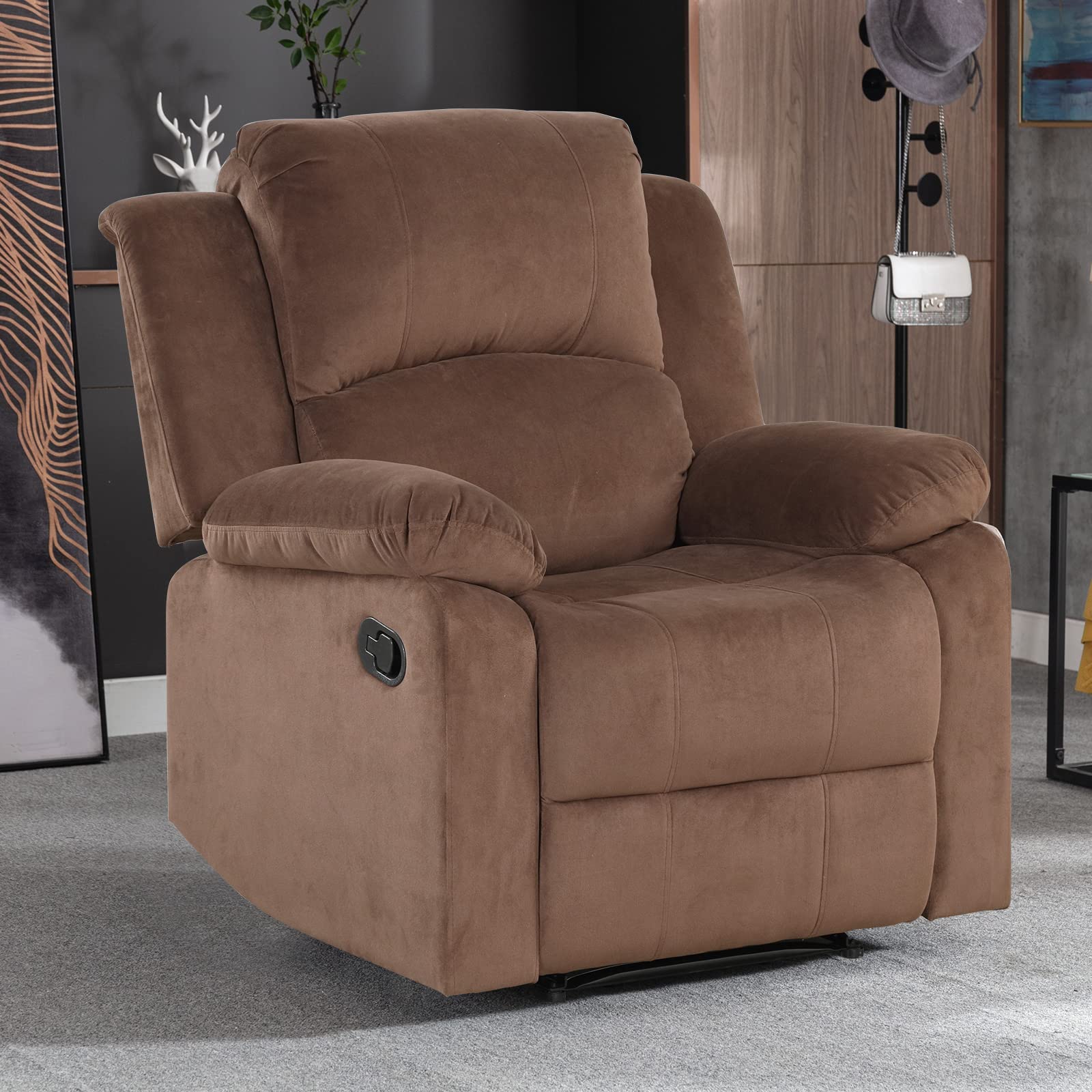 CANMOV Manual Recliner Chair, Soft Fabric Overstuffed Recliner Chairs Extra Wide Recliner Single Sofa Chair for Living Room, Heavy Duty and Safety Reclining Mechanism (Brown). THE BACK PART ONLY 