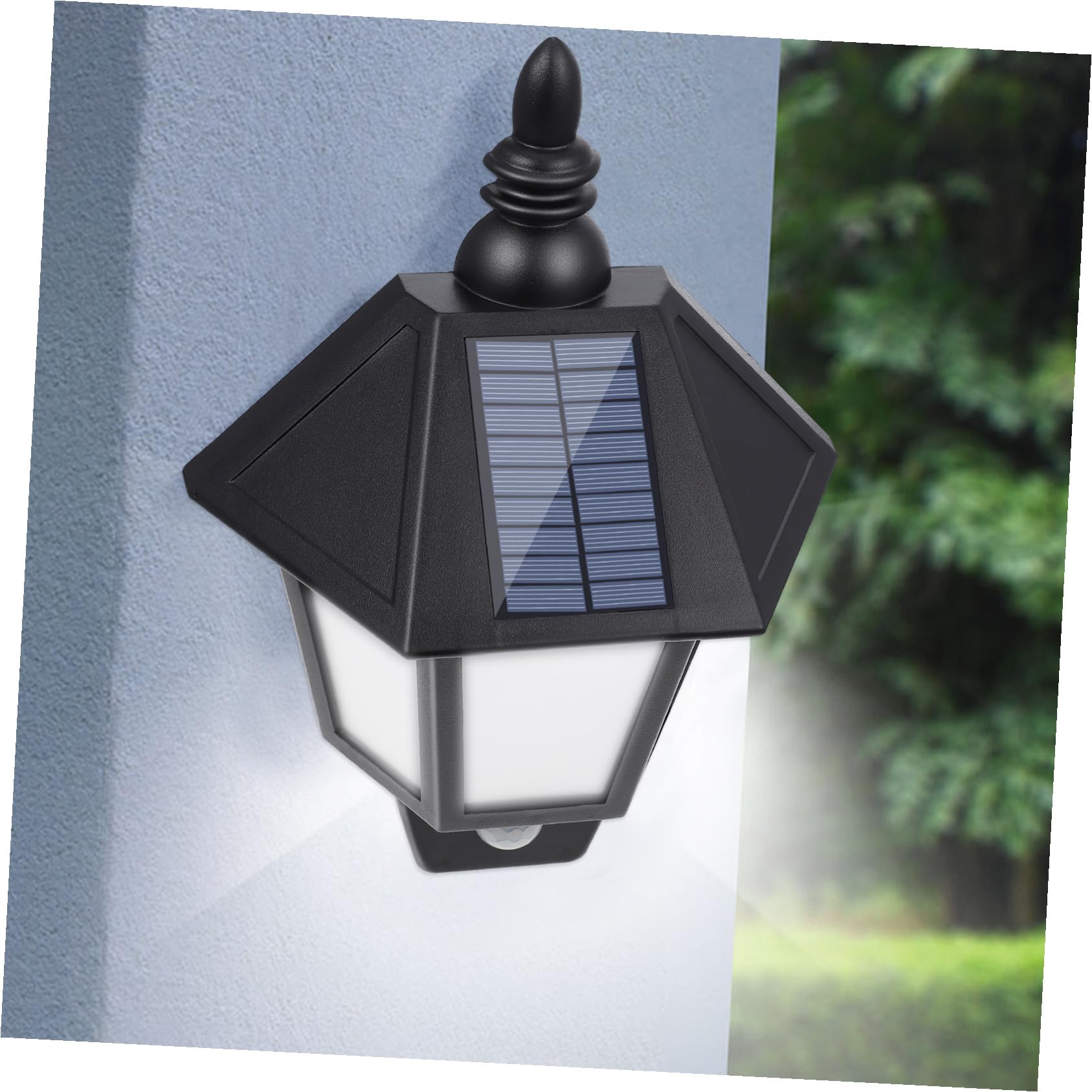 Kisangel Solar Wandleuchte Außen mit Bewegungsmelder LED Beleuchtung Warmweiß Ip55 aus Abs für Garten Terrasse Hof und Flurbeleuchtung