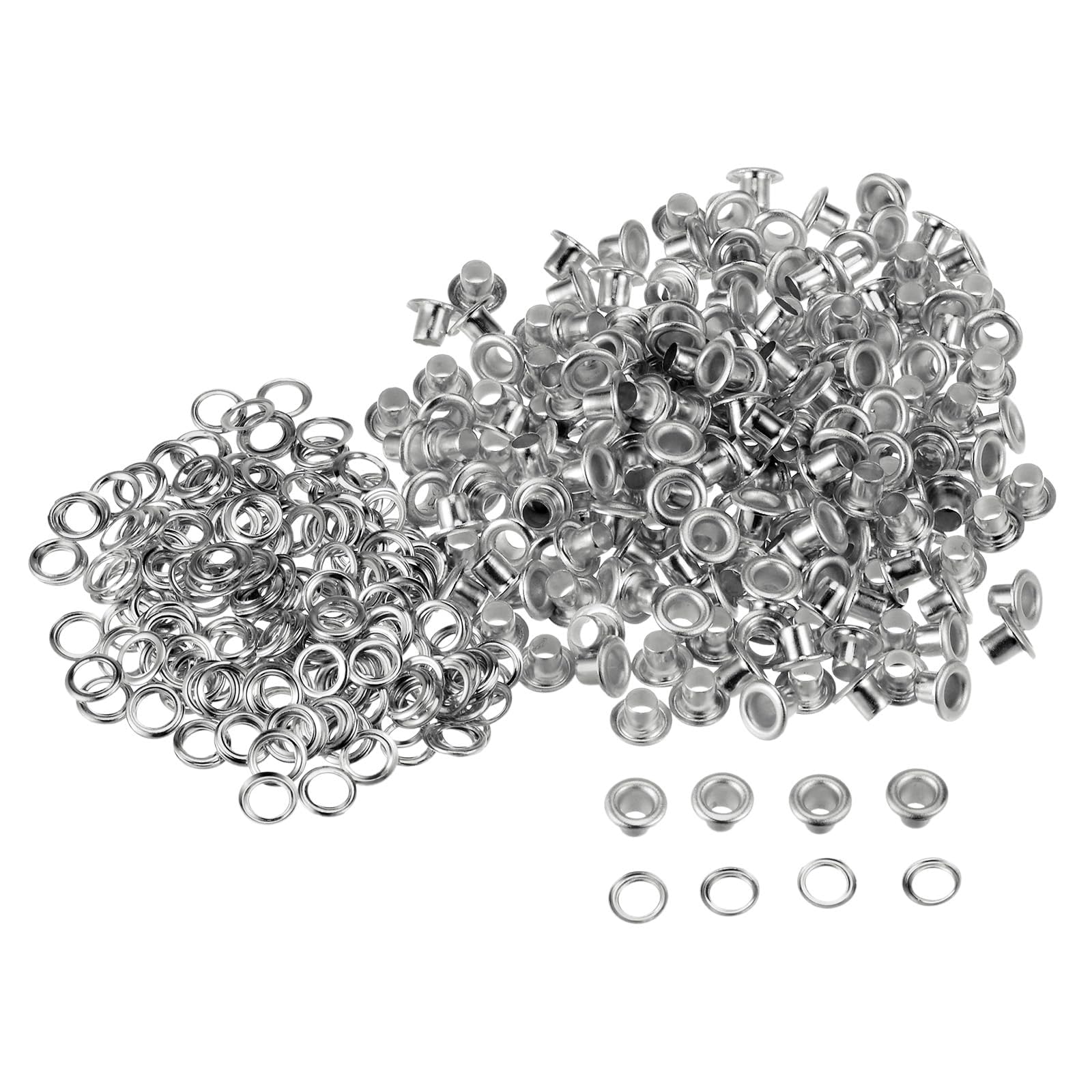 TA-VIGOR 3mm 1/8 Inch Grommets Kit Metal Eyelets with Washers Silver 300pc