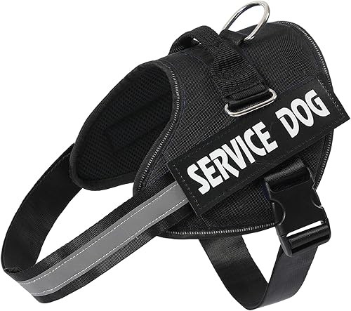 MUMUPET - Arnés para perro guía, fácil de poner y quitar, arnés de chaleco para mascotas, reflectante 3M, transpirable y fácil de ajustar, con mango