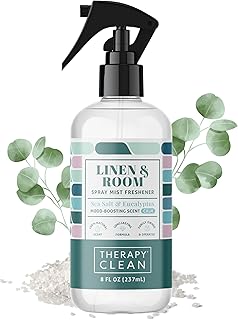 Therapy Linen Room Spray Sea Salt & Eucalyptus 8 oz. - Room Air Freshener Spray and Fabric Spray, Linen Spray, Fabric Refresher Spray, Natural Room Spray Air Freshener, Bed Spray
