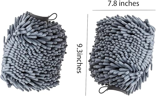 Miniatura 2 de DogLemi Dog Shammy Towels Glove Quick Drying Dogs paw Towel Chenille Microfiber Pet Dirty Dogs Grooming Mitt for Large Medium Small Pet Super