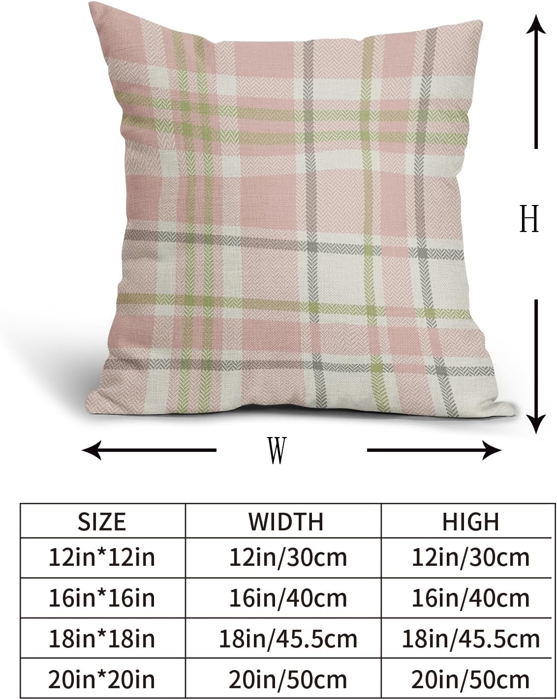 Easter Plaid Pillow Covers 24x24 Set of 2 Light Pink Green Grey Buffalo Check Print Spring Holiday Tartan Decorative Pillowcases Outdoor Farmhouse Throw Cushion Case Decor for Couch Sofa Bed