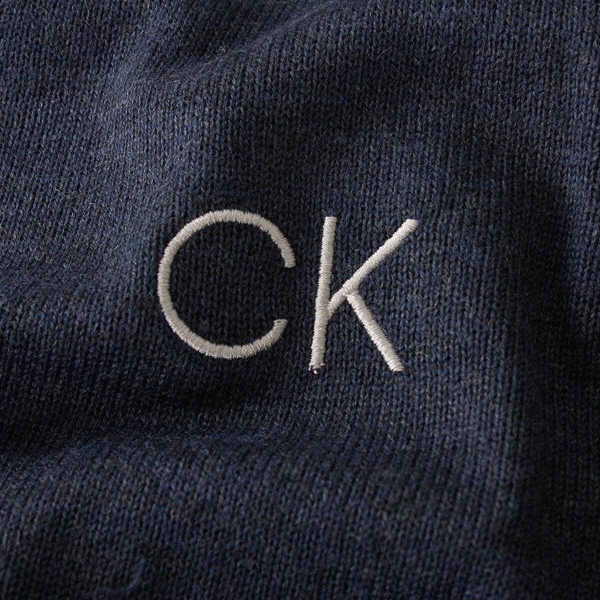 Calvin Klein Maglione Golf Uomo Durevole e Scollo a V - Navy Marl - XXXL