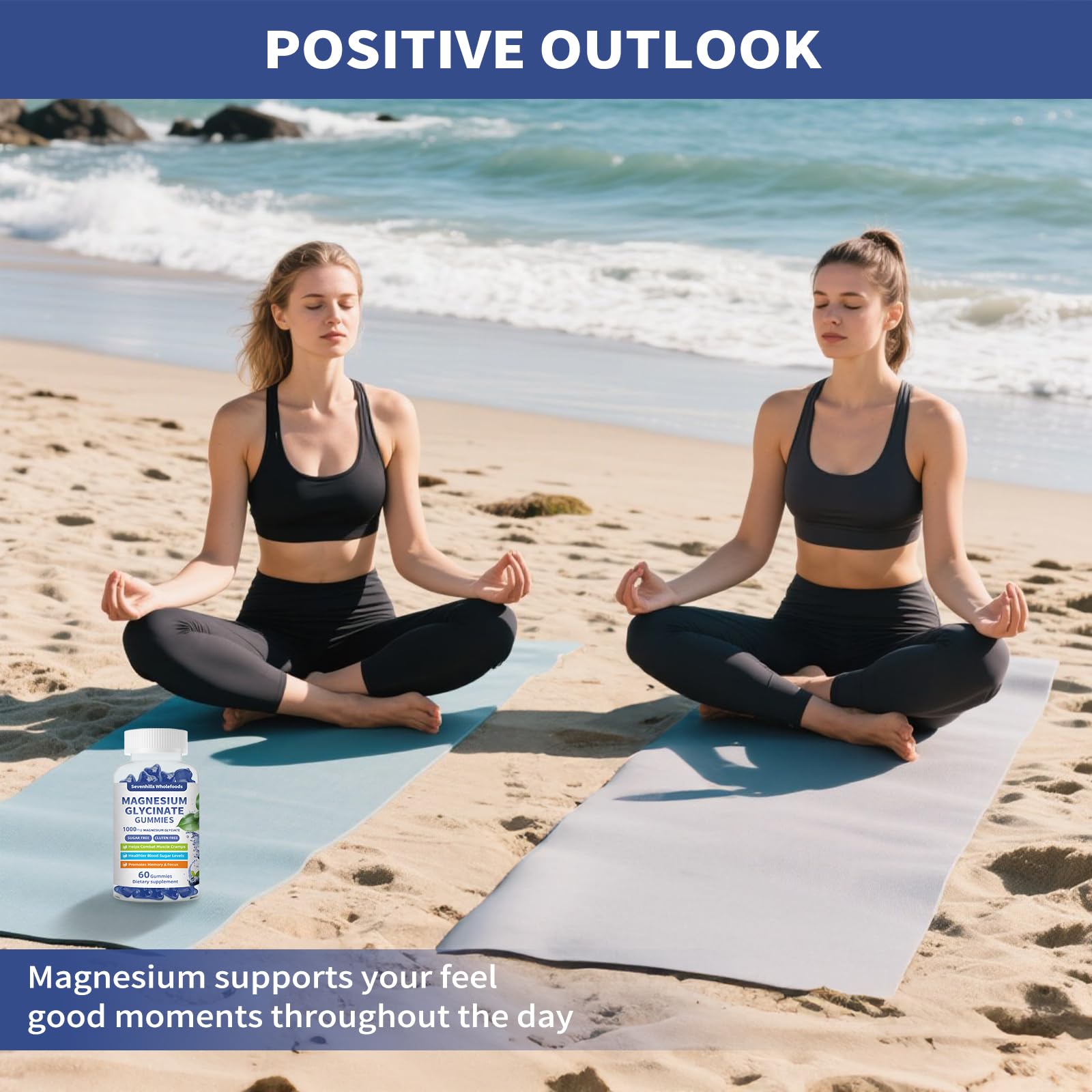 Magnesium Glycinate Gummies 1000mg - Sugar Free Magnesium Potassium Supplement for Relaxation, Calm, Stress Relief, and Sleep Support for Adults & Kids - 60 Blueberry Gummies — Amazon image 7
