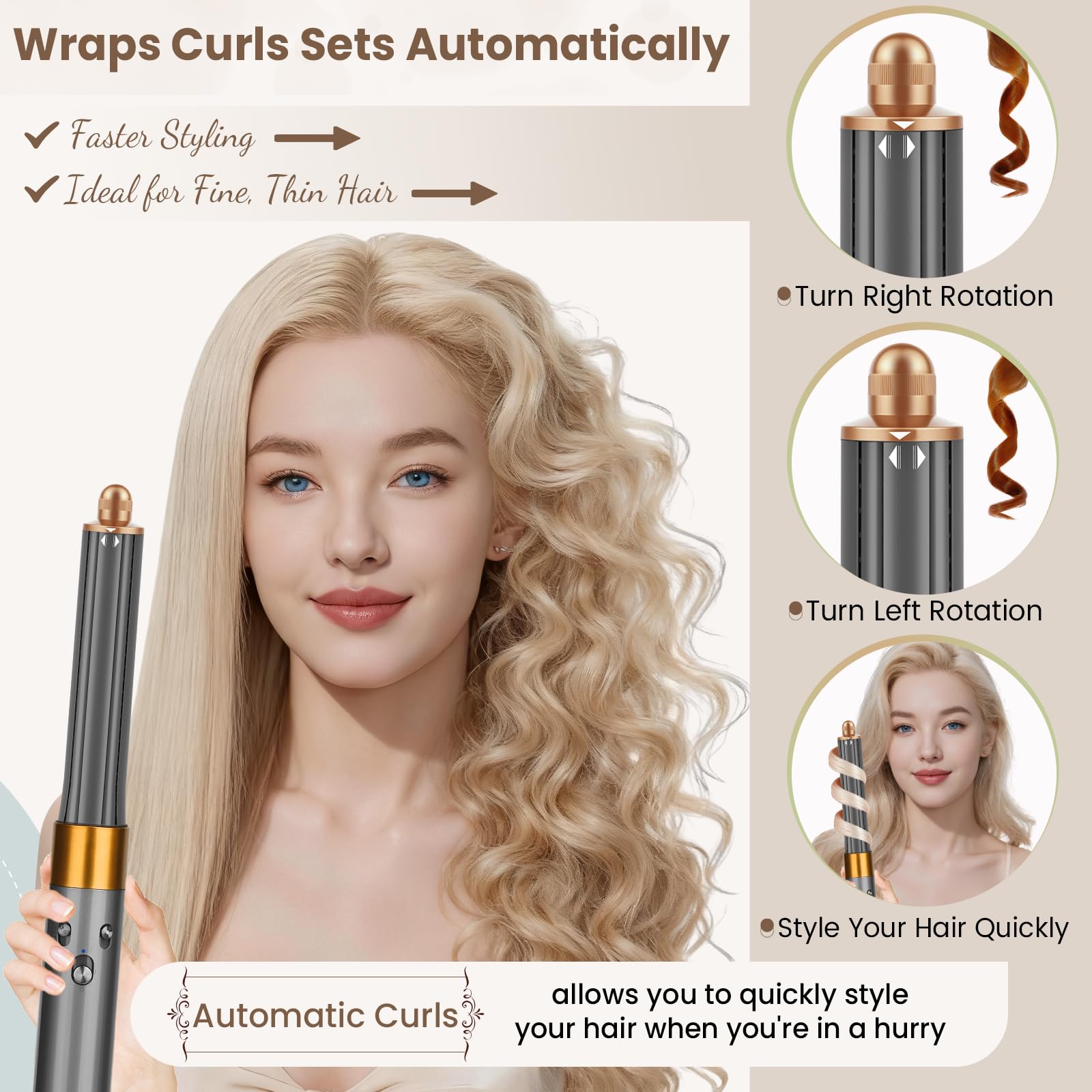 PUREGUST 30MM Long Hair Barrels Attachment Compatible with Dyson