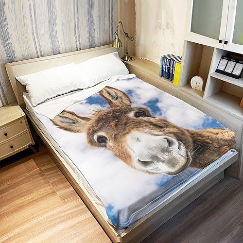 Miniatura 3 de HommomH Manta de burro de 40 x 50 pulgadas, manta suave y cálida de forro polar para sofá cama