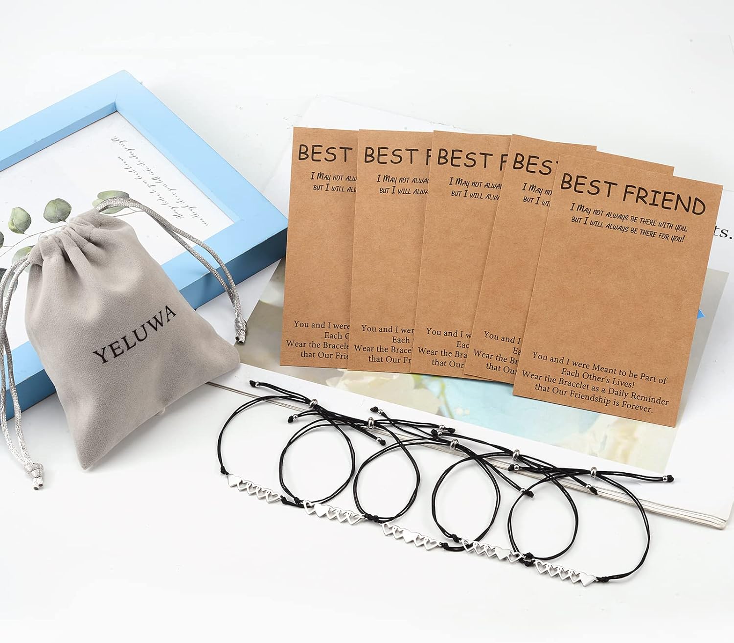 YELUWA 2/3/4/5 Pcs Best Friend Friendship Couples Bracelets, Sisters Gifts from Sister Matching Heart / Knot / Handcuff Bracelets Friendship Gifts for Women Friends Sister Him Her Boyfriend Girlfriend Valentines day - Image 6