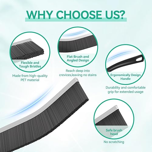 Miniatura 6 de 4 cepillos de limpieza de hendiduras de cerdas duras, herramienta de limpieza de hendiduras de cerdas premium para limpieza de espacios difíciles de