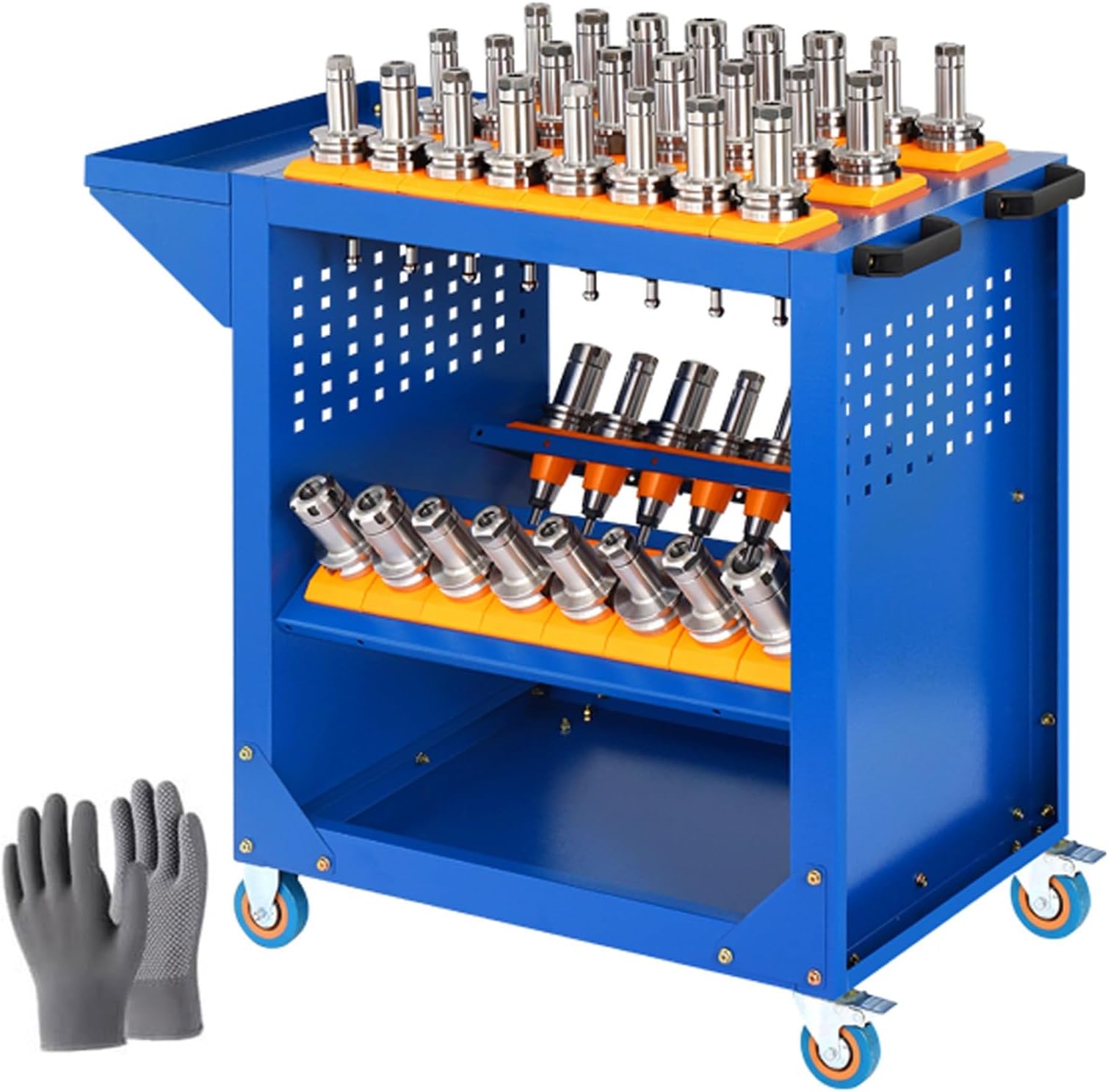 CNC Tool Storage Cart with Wheels - Multifunctional Trolley for Efficient Organization in Warehouses and Machining Centers