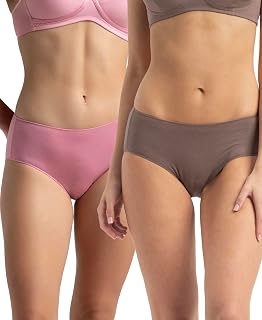 Jockey 1802 Women's High Coverage Micro Modal Elastane Stretch Mid Waist Hipster with Ultrasoft Concealed Waistband (Pack ... Price In India