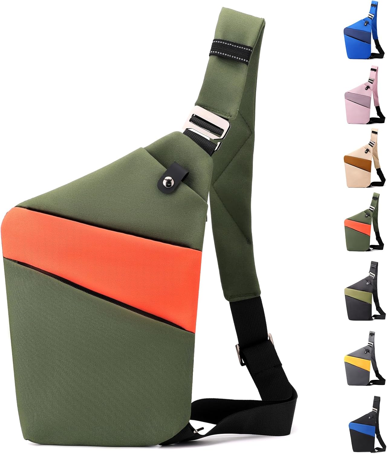 Anti Theft Crossbody Travel Bag - Multi-pocket Shoulder Bag with Adjustable Strap,Slim Sling Bag for Women Men