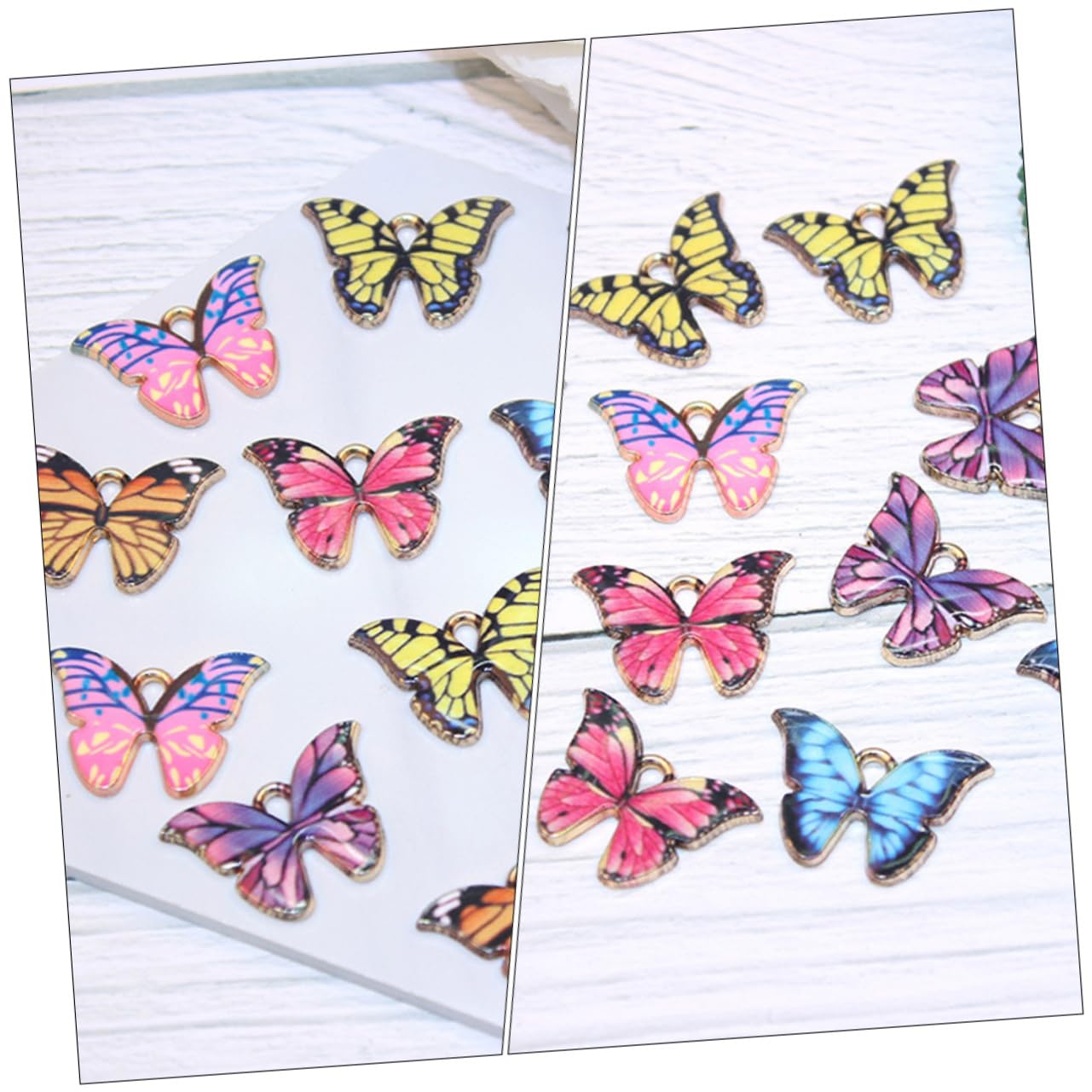 VILLCASE 72 Pcs Farfalla Pendente Di Goccia Di Olio Chic Pendenti Dei Monili Fascino Per Fai Da Te Pendente Per Fai Da Te Fascino Per La Creazione Di Gioielli Fai Da Te Rifornimenti Del