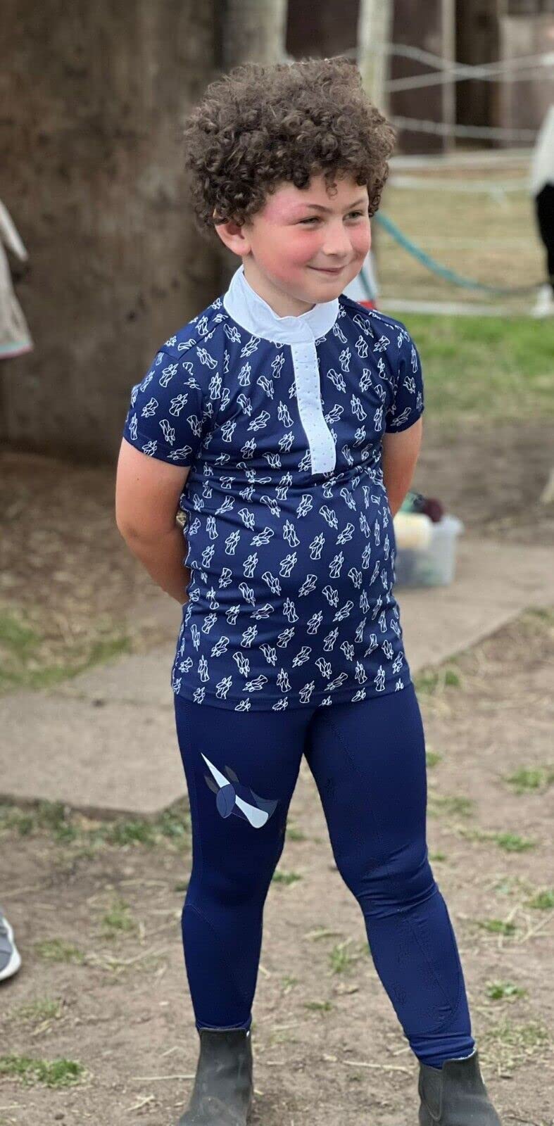 Legging d'équitation pour enfant avec taille pailletée