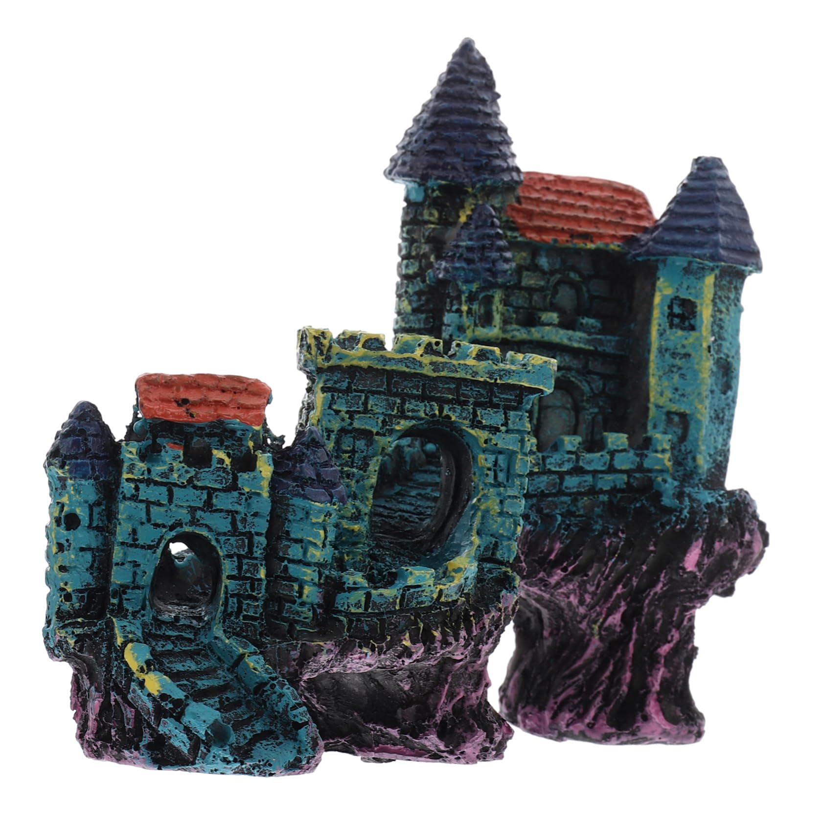 1pc fish tank castle landscaping castle cave Fish Tank Landscaping reptile platform fish reptile shrimp artificial fish hideaway Fish Tank Castle Decor Model aquarium resin