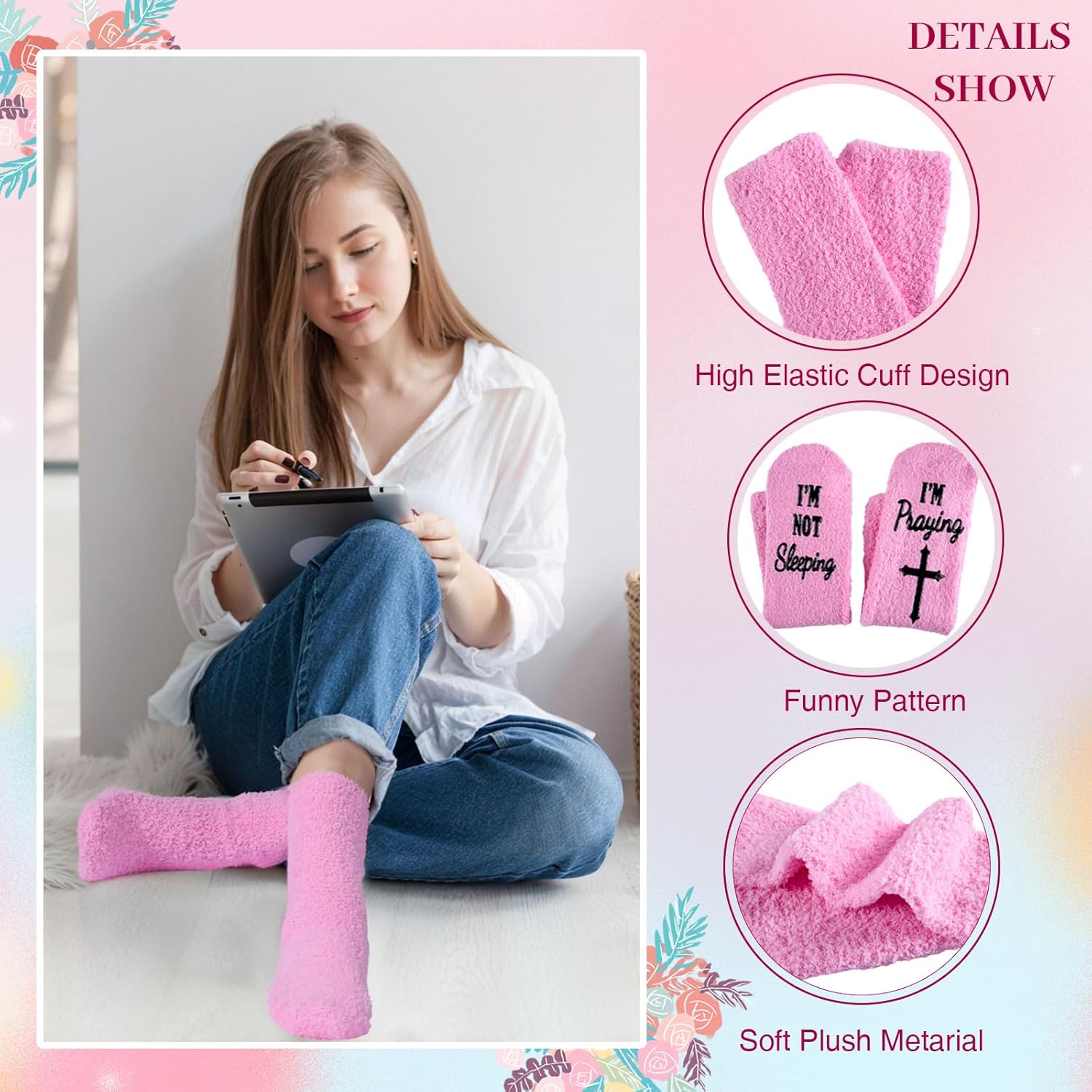 Christian Gifts for Women, 9 PCS Religious Gift Bulk Set Includes 20 oz Tumblern Straw Brush Sock Acrylic Quota Panel Keychain Bracelet Thanks Card Gift Box, Perfect Christmas Faith Gifts for Girls - Image 3