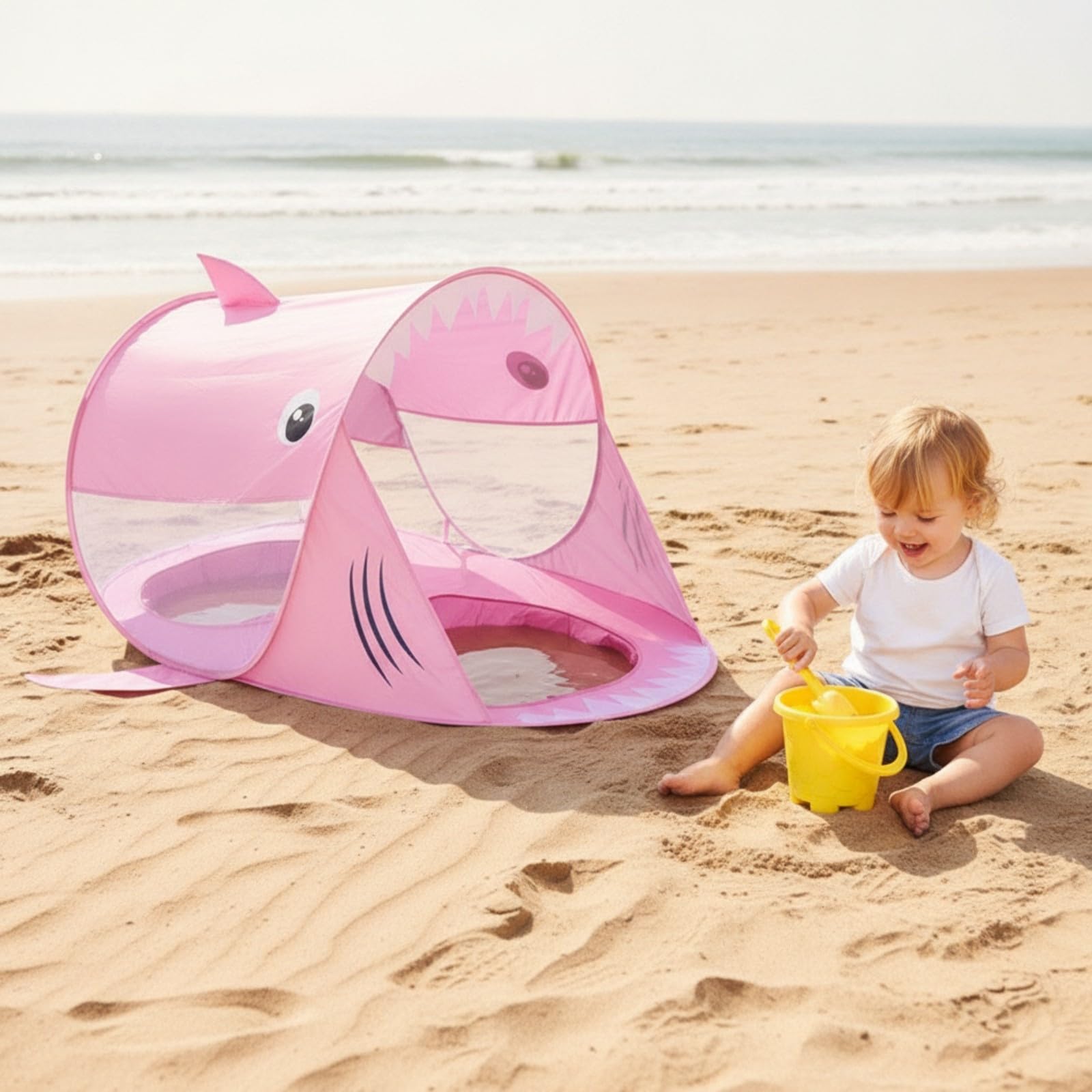 predolo da Spiaggia per Bambini Ventilata Struttura Leggera e Portatile, a Scatto, Rapida, per Giardino,