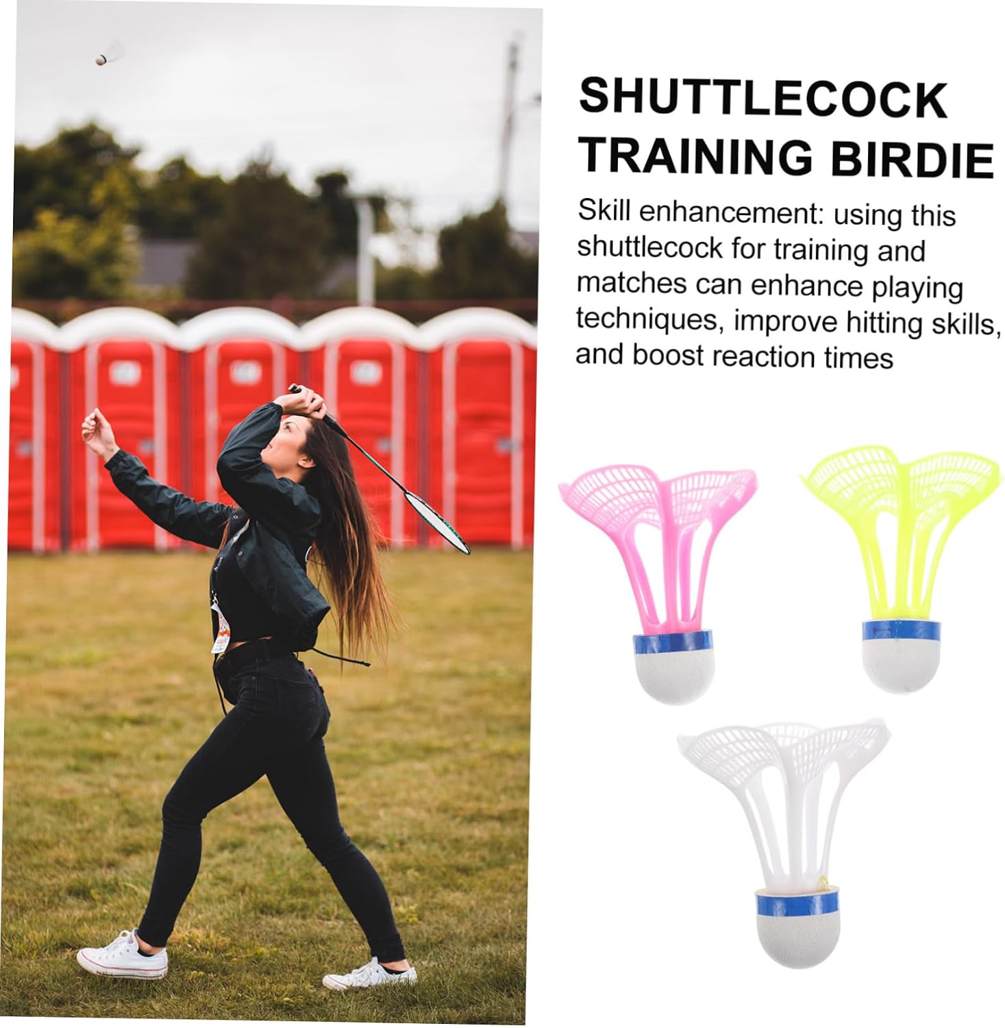 3pcs Nylon Badminton Training Shuttlecocks Portable Birdie Balls for Outdoor Indoor Fitness Badminton Power Training Equipment