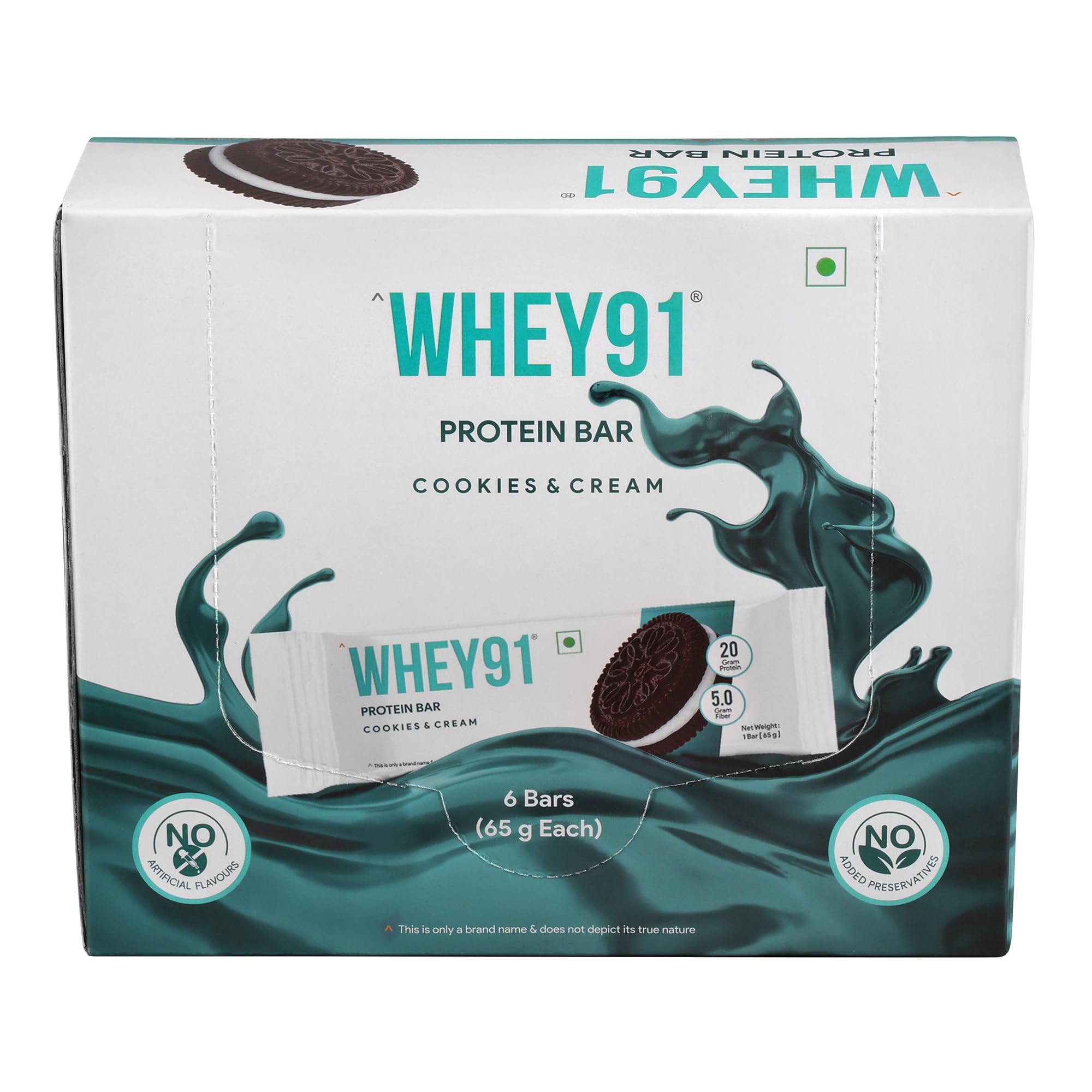 Whey91 Strawberry Splash Protein Bar, 20g Protein & 7.2g Fiber in each, No Added Preservatives, No Artificial Flavour, 390g- (Pack of 6) — Amazon image 19
