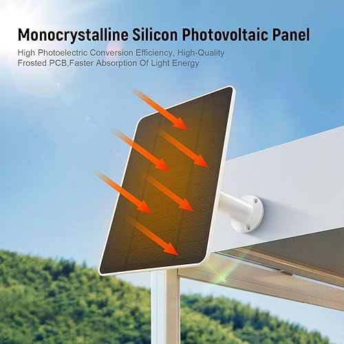 Miniatura 4 de Panel solar USB para cámara de anillo, cargador de panel solar tipo C 5 V 6 W con cable de carga impermeable de 10 pies, micro USB y USB-C y puerto