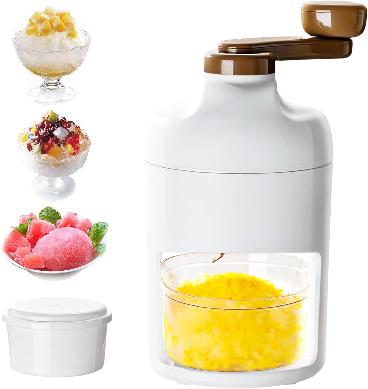 Snow Cone And Shaved Ice Machine, Manual Slushie Machine, Household Crushed Ice Maker, With 2 Models Ice Cube Tray, Easy To Clean And Store, For Making Shaved Ice, Snow Cones, Slushies, ice crusher
