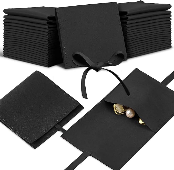 40 Pcs Microfiber Jewelry Pouch 8x8 cm, Jewelry Packaging