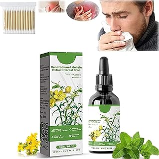 1/2/3/5PCS Clearbreath Dendrobium & Mullein Extract, Herbal Lung Health Essence,Powerful Lung Support & Cleanse & Respiratory,Respiratory Drobium & Mullein Extract Herbal Drops (2 PCS)