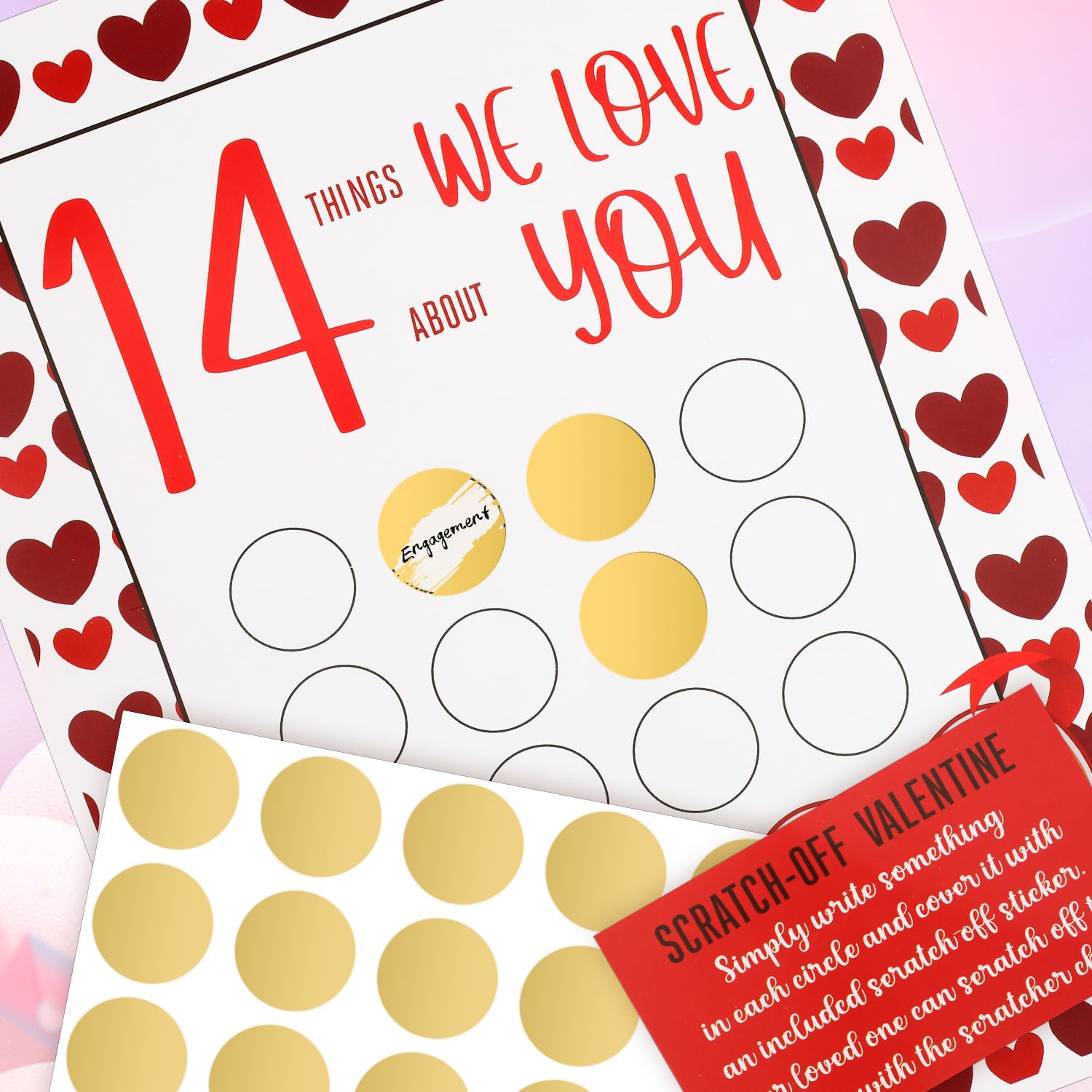 Biglietto Da Grattare Di San Valentino 14 Giorni, Divertente Scratch Card Con Adesivi, Cartolina Per Lui/lei
